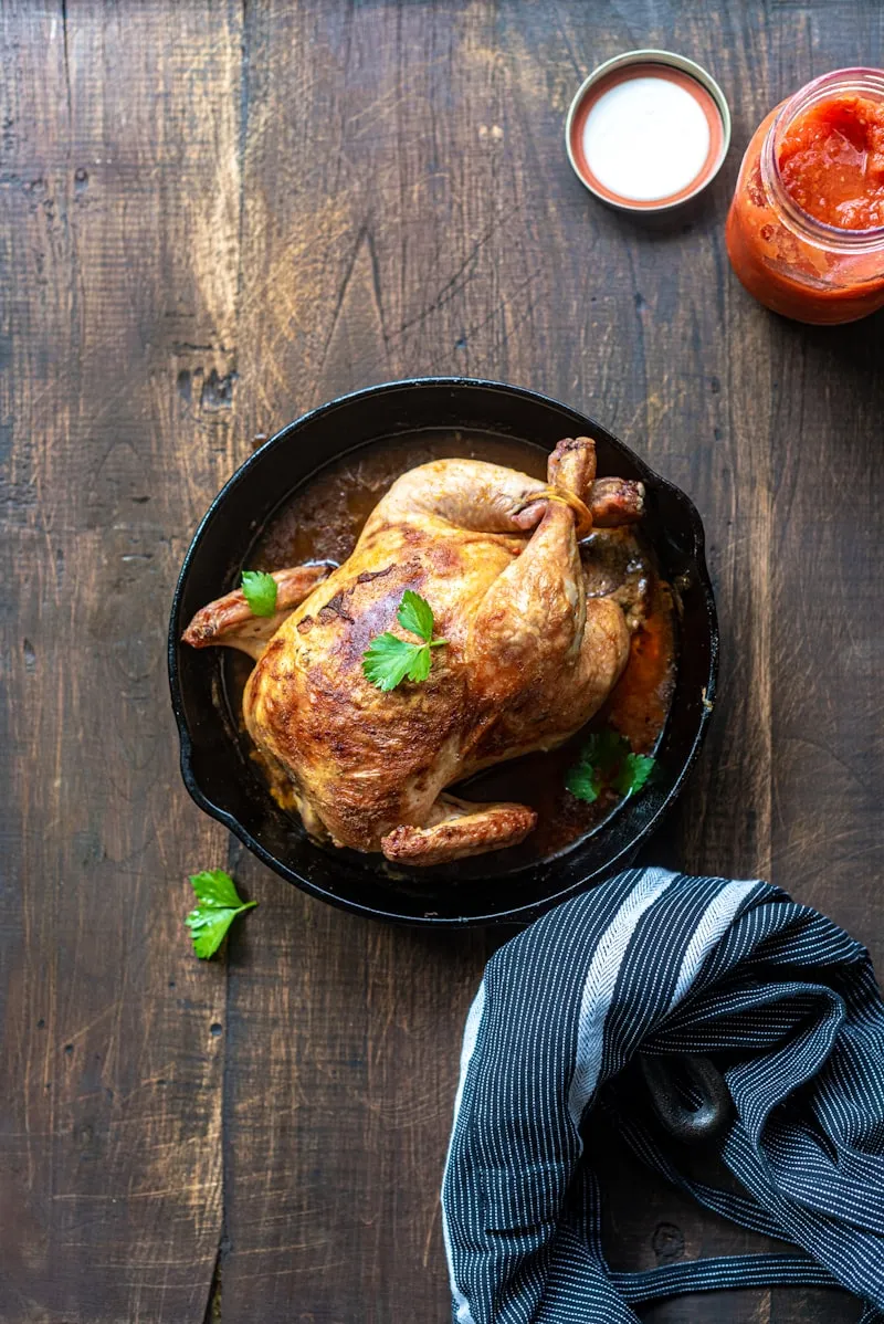 Coq au vin - chicken braised in red wine
